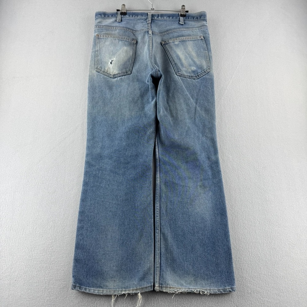 Vintage 70s Jeans Mens (Fits 34x29) Blue Denim Faded Bootcut Scoville Zip USA - Picture 9 of 16